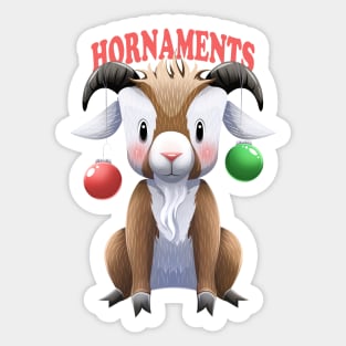 Hornaments Christmas Goat Sticker